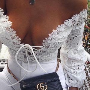 White Lace Crop top